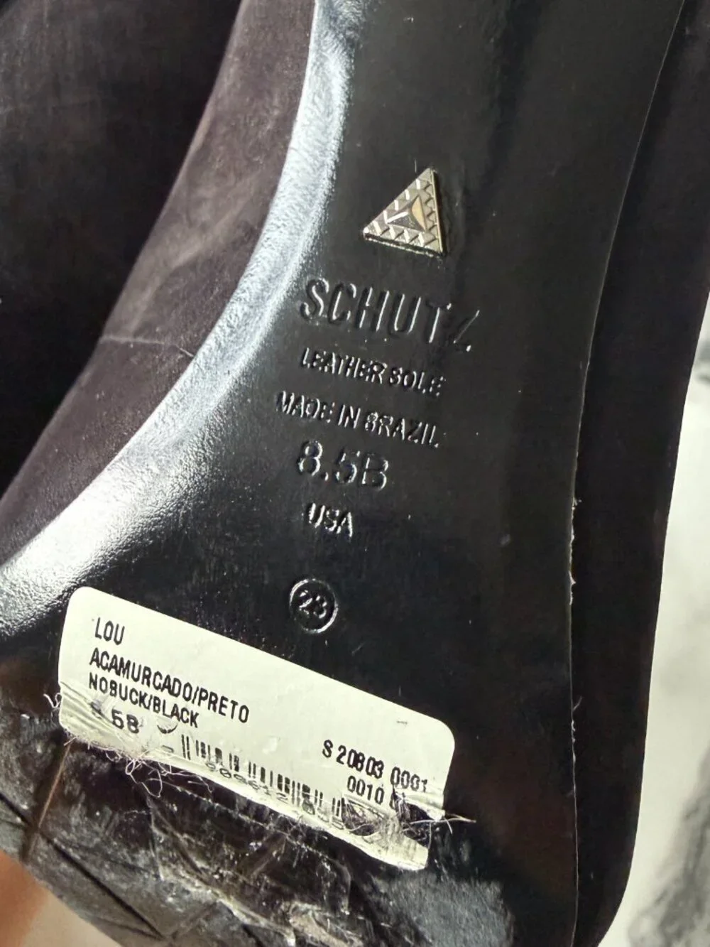 SCHUTZ Lou High Stiletto Pumps in Black Nubuck Size 8.5